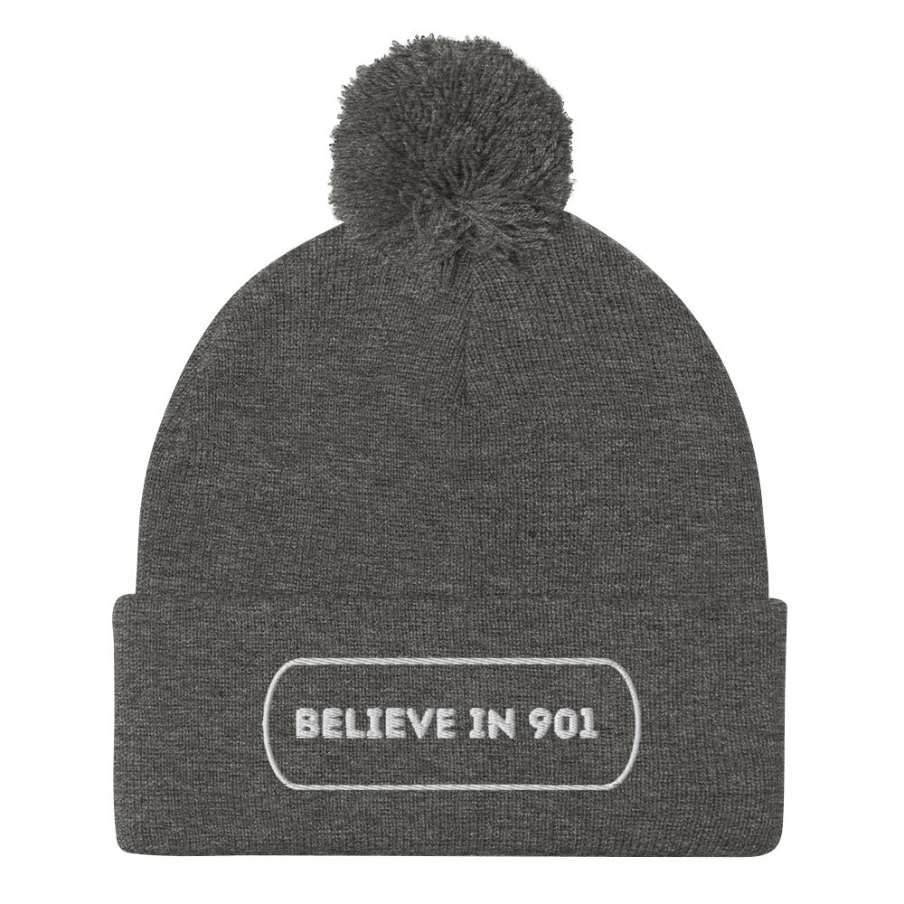 Believe in 901 Pom-Pom Beanie