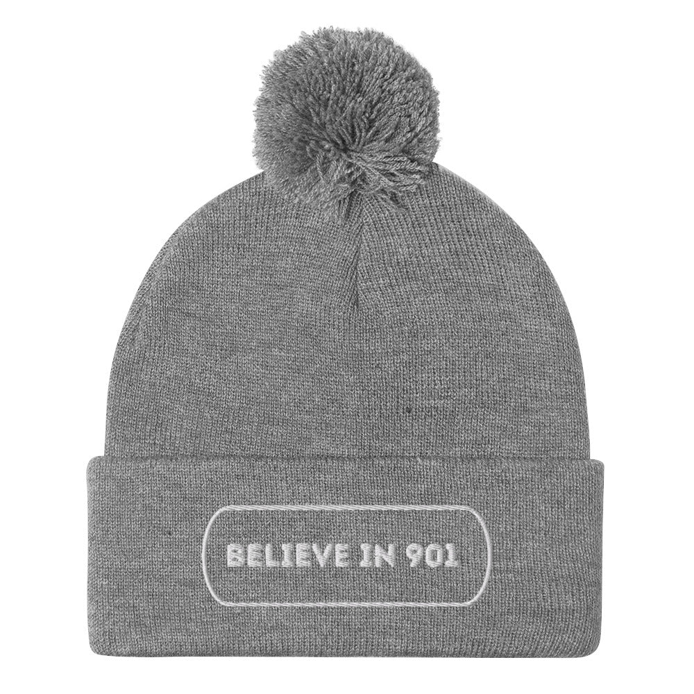 Believe in 901 Pom-Pom Beanie