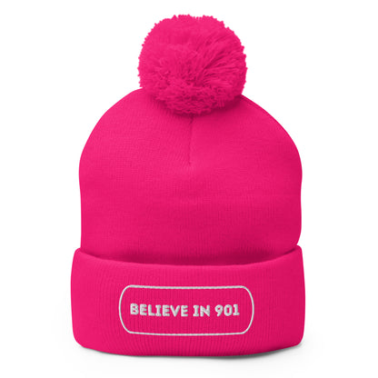 Believe in 901 Pom-Pom Beanie