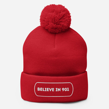 Believe in 901 Pom-Pom Beanie